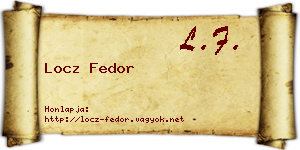 Locz Fedor névjegykártya